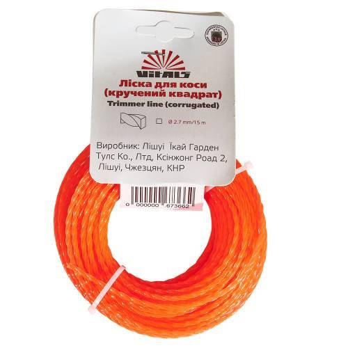 

Леска для триммеров Vitals крученый квадрат 2.7mm*15m