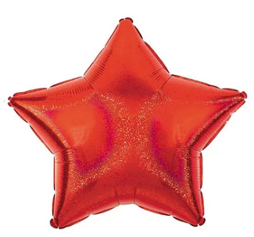 

Фольгированная звезда голографическая 18"(45см) красная, Китай
