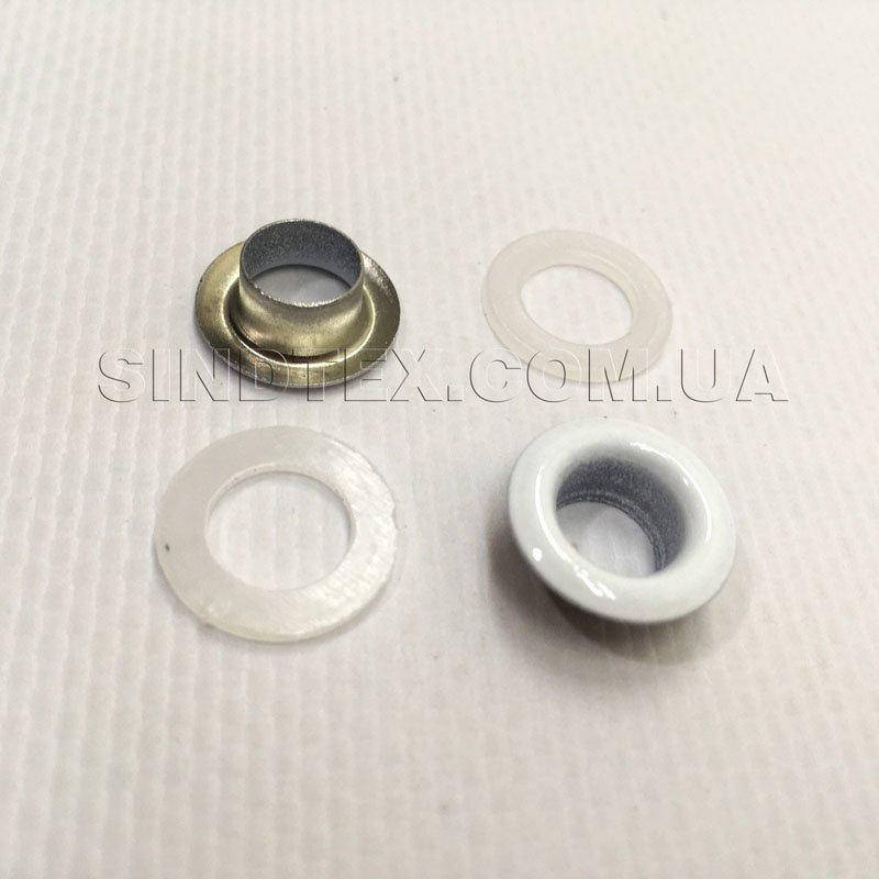 

Люверс (Блочка) с пластиковым кольцом №5 белые D8мм (50шт) (СИНДТЕКС-0008), Белый