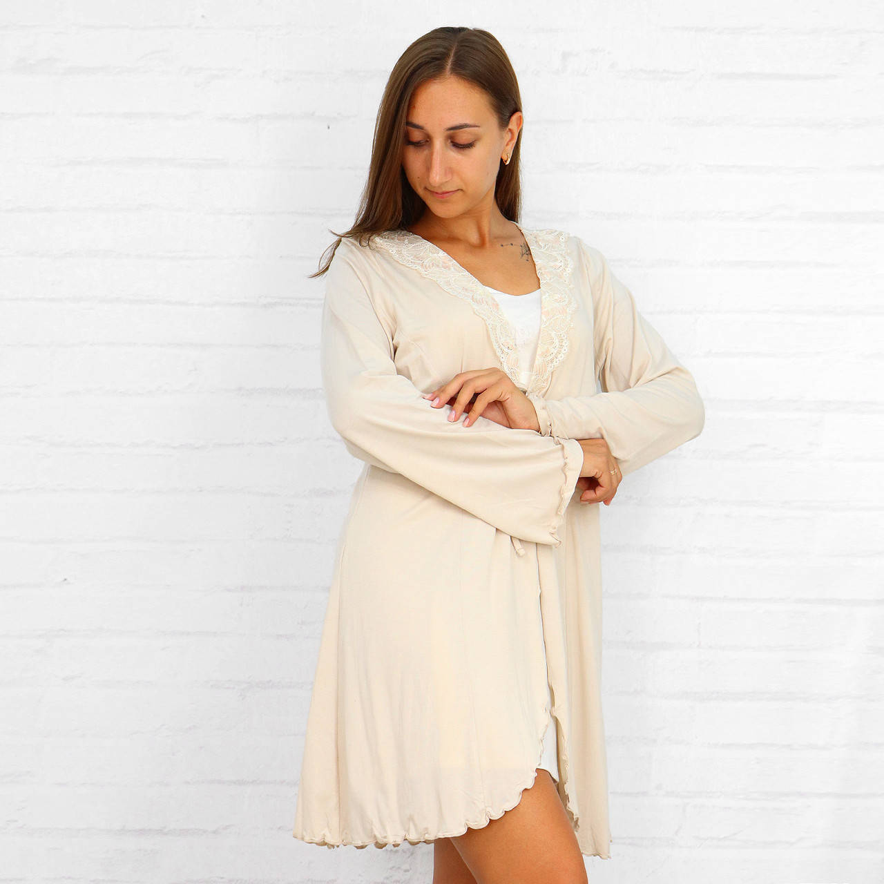 

Пеньюар женский трикотажный Vanilla 2163, XXL, Бежевый