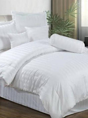 

Нежное белое постельное белье без рисунка "Страйп" бязь Ранфорс Двойной размер 185х220 наволочки 50х70 70х70, Белый