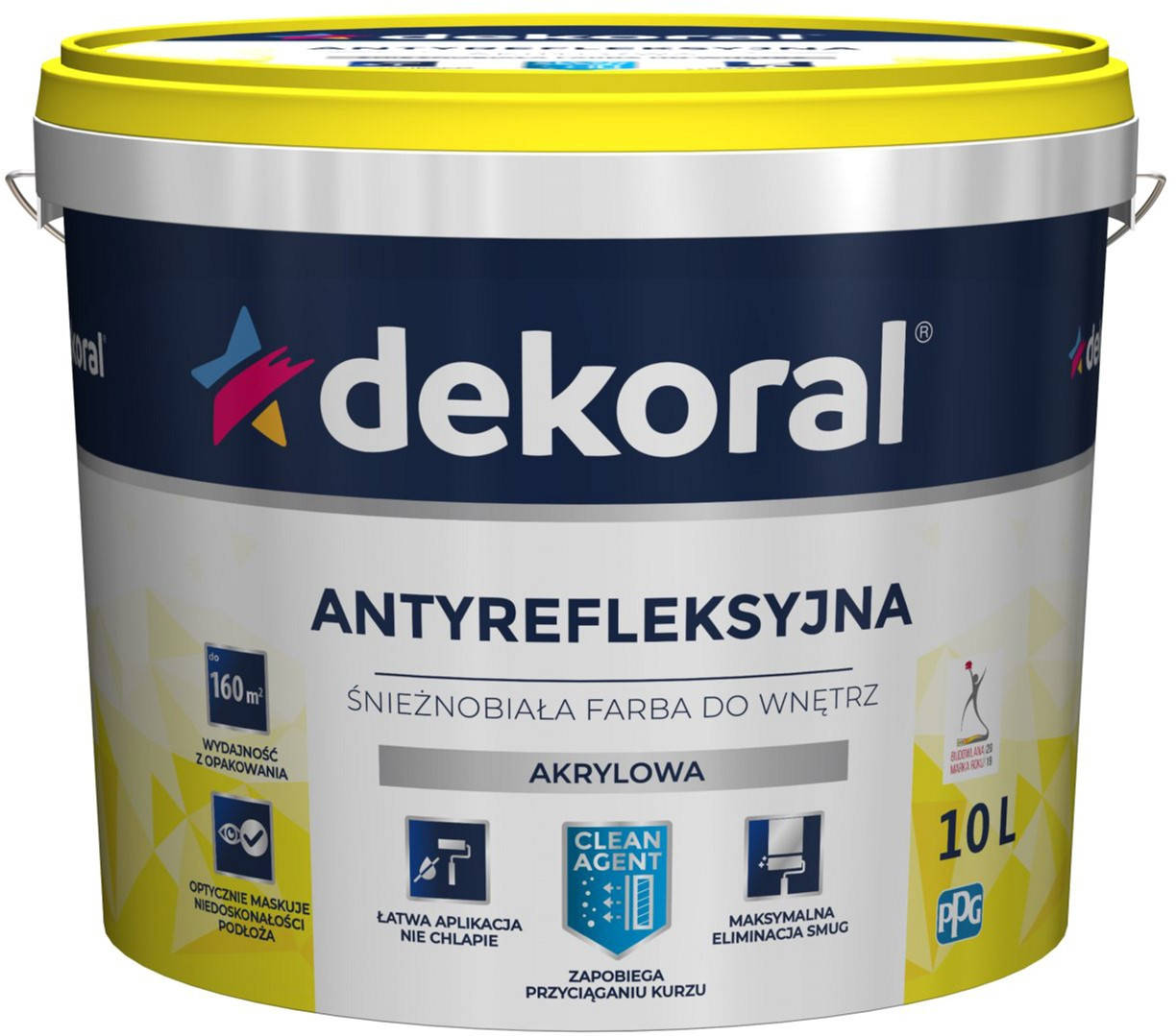 

Краска акриловая антибликовая Dekoral Polinak 10 л Снежно-белая, Белый