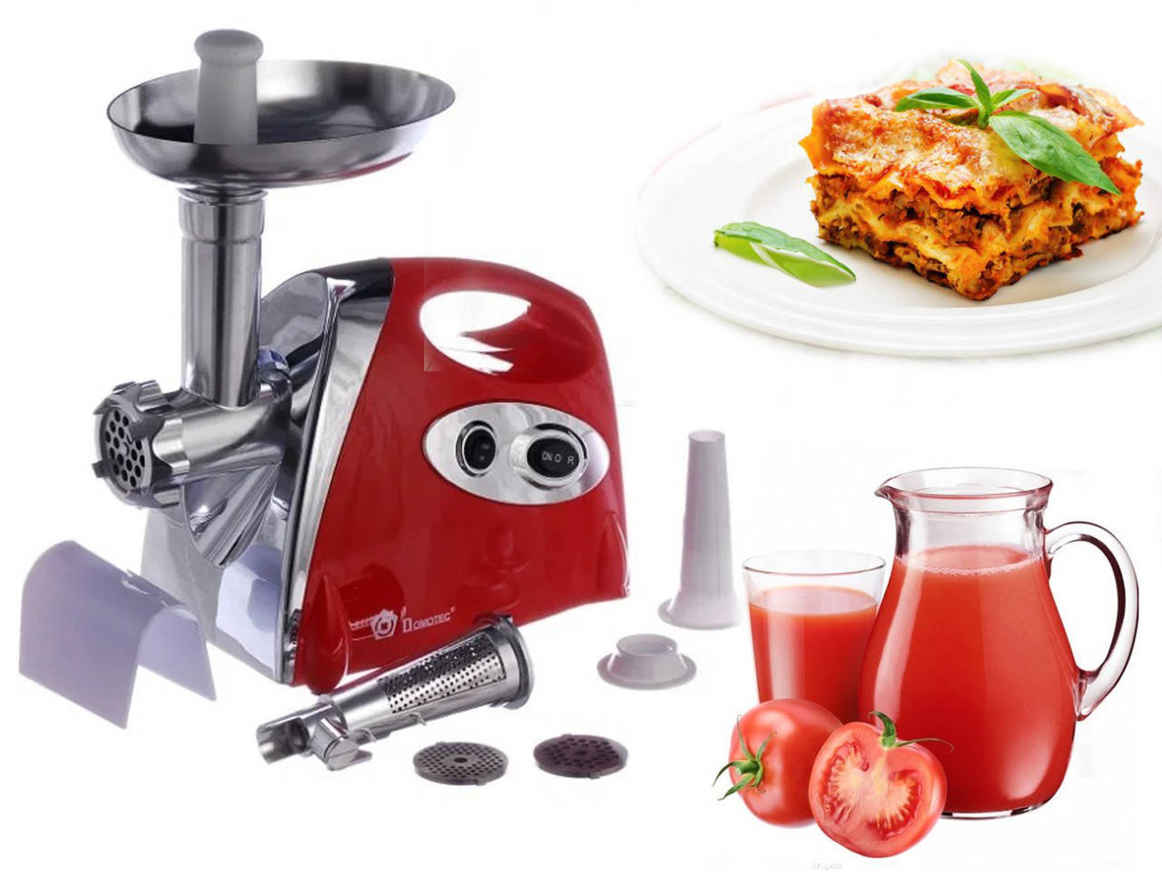 

Электромясорубка Соковыжималка Domotec MS-2019 2400 Вт / кухонная мясорубка с насадками