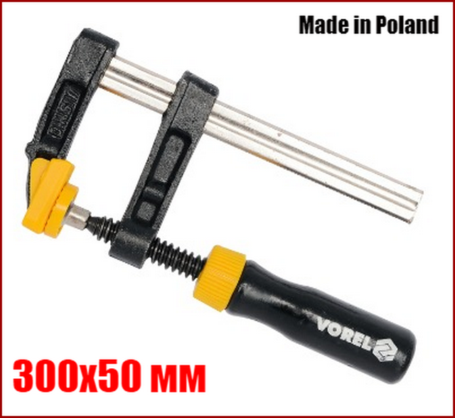 

Струбцина столярная F-образная 300х50 мм Vorel 37104