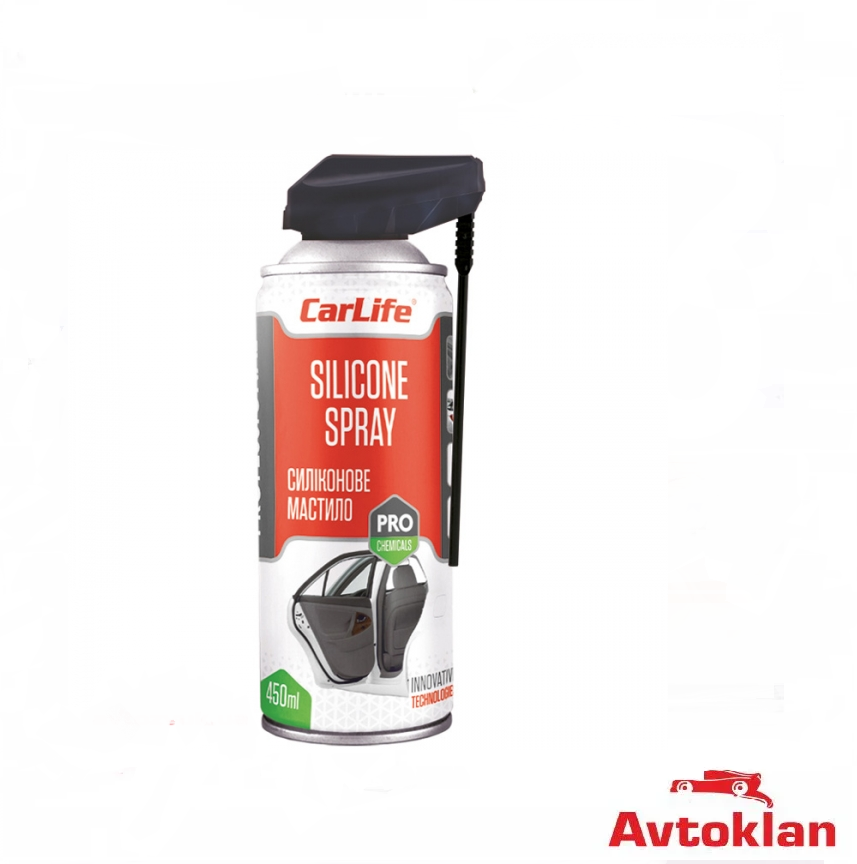

Универсальная силиконовая смазка (спрей) CARLIFE SILICONE CF455 с апликатором носиком Professional 450ml