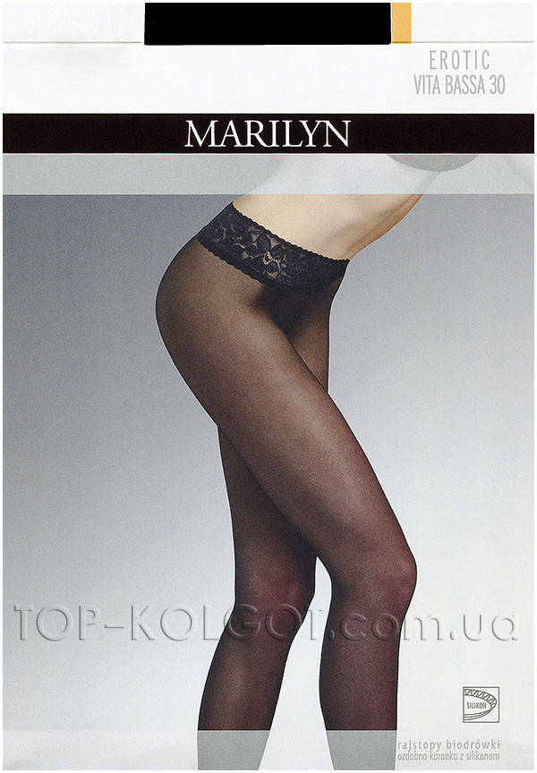 

Колготки с ажурным поясом MARILYN Erotic 30 vita bassa , BEIGE (телесный