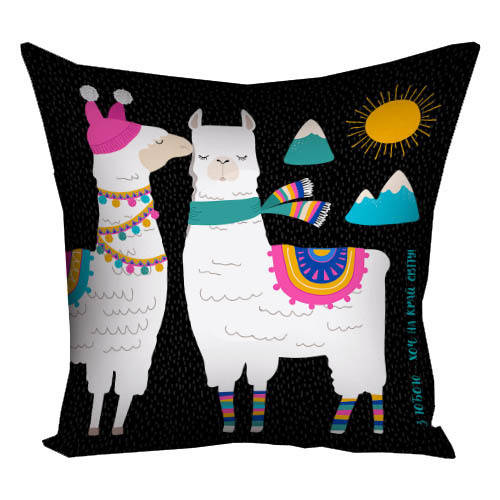 

Подушка габардиновая с принтом З тобою хоч на край світу 30x30 см (3P_20L057_UKR), Белый