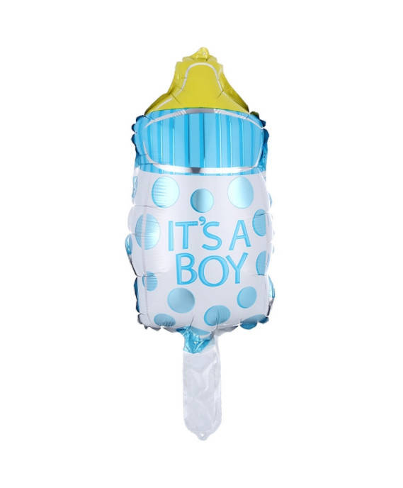 

Фольгированный мини-шар бутылочка голубая в горошек 44х20 см (Китай), Голубой