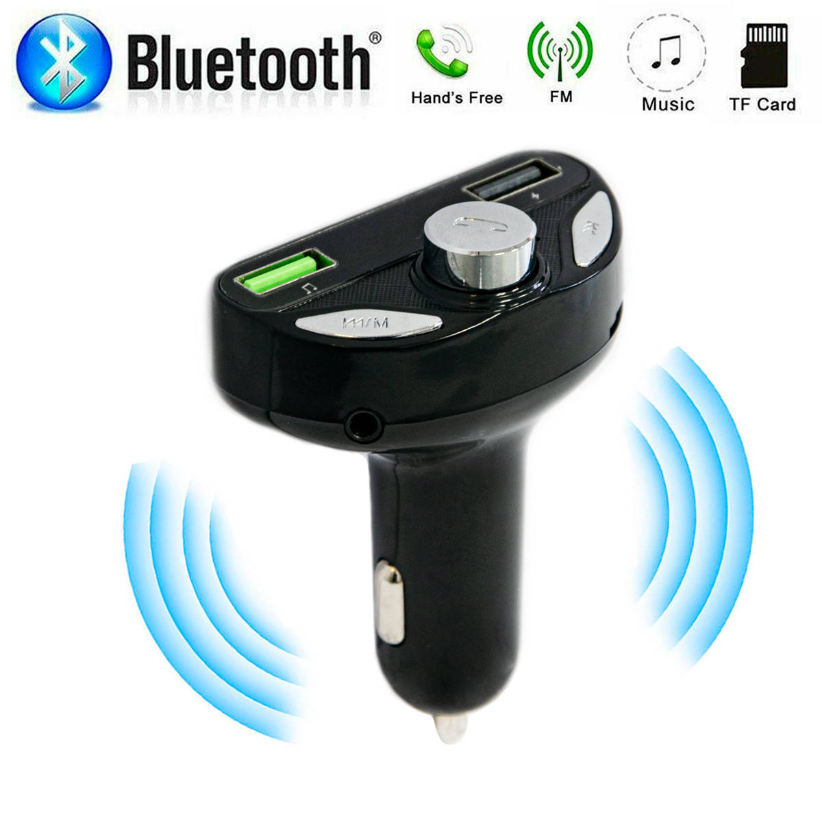 

Fm модулятор в машину "HZ - H28BT", Черный Bluetooth трансмиттер для авто, фм передатчик (трансмітер) (SH)