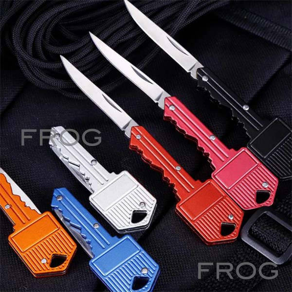 

Складной карманный нож в виде ключа, Мини-брелок нож в виде ключа, Серебристый