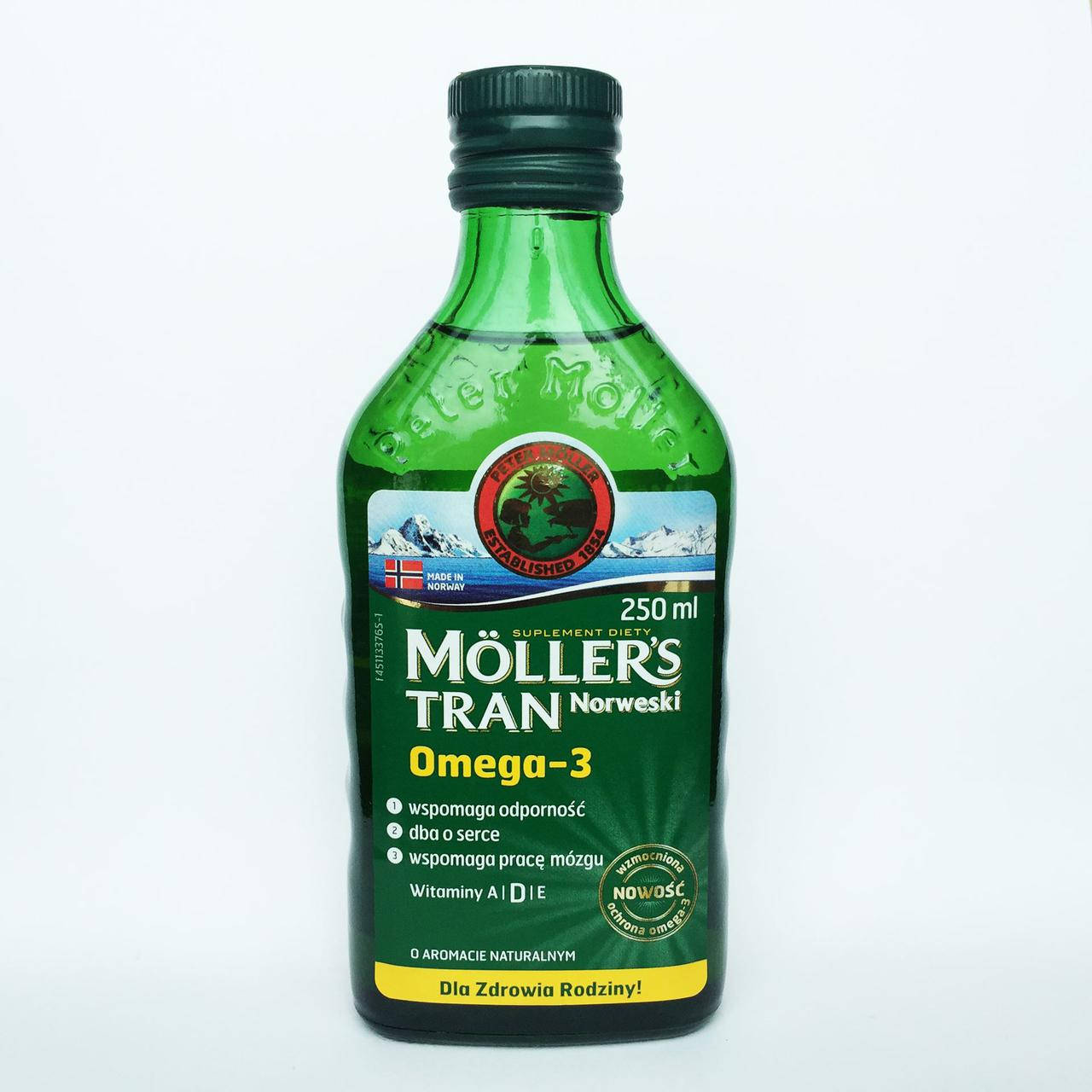 

Рыбий жир Норвегия Mollers Tran omega 3, 250 мл