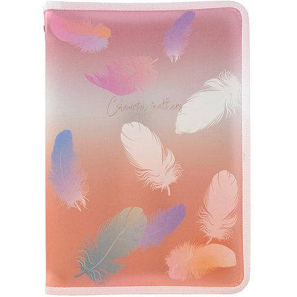 

Папка об'ємна на блискавці А4+, Colourful Feather 04 1807-94-A