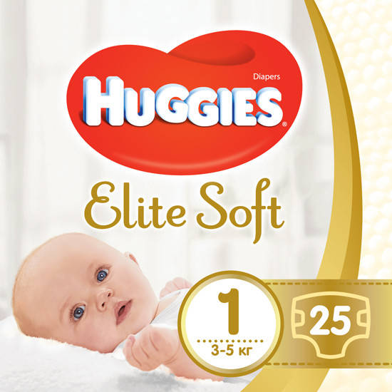 

Подгузники детские Huggies elite soft №1 3-5 кг 26 шт