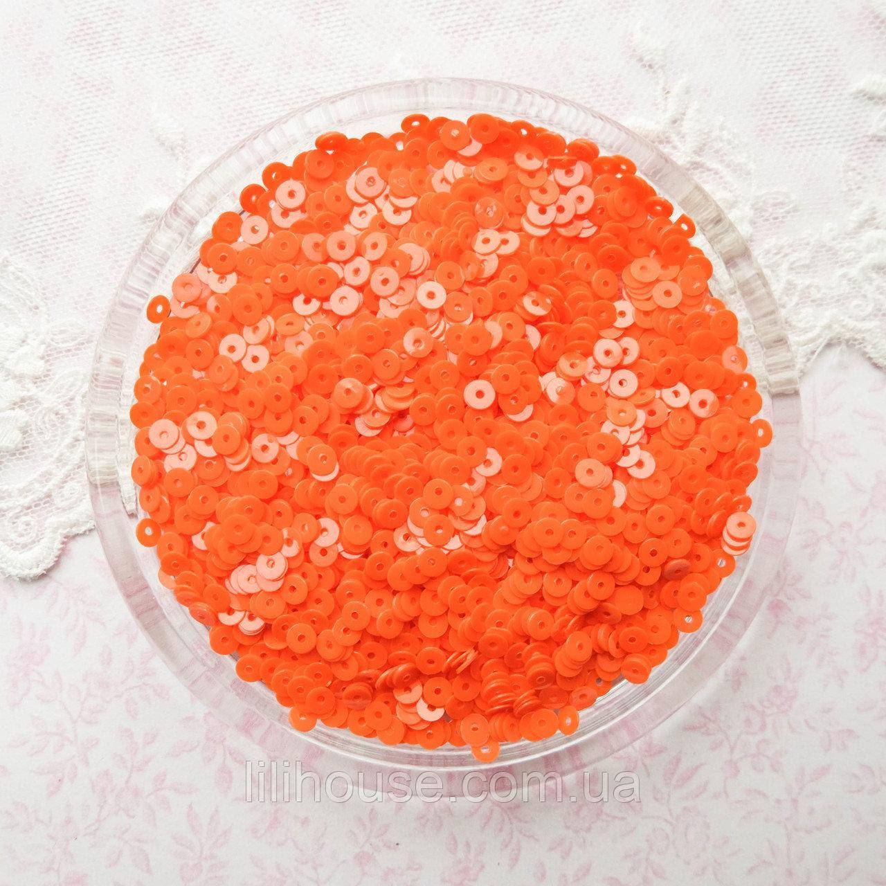 

Пайетки 4 мм Индия ОРАНЖЕВЫЙ Неон 5 г