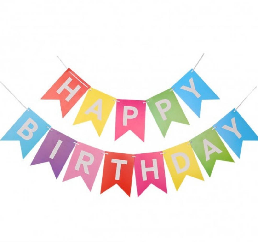 

Гирлянда - флажки Heppy Birthday разноцветная, длина - 3 метра