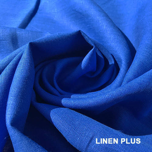 

Синяя льняная ткань, 100% лен, цвет электрик, Синий