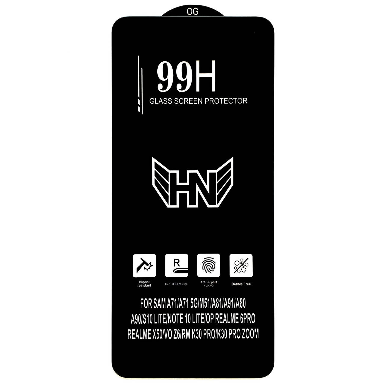 

Защитное стекло 99H для Samsung Galaxy A71 / Full Glue черное на самсунг гелекси А71 (SM-A715) А 71, Черный