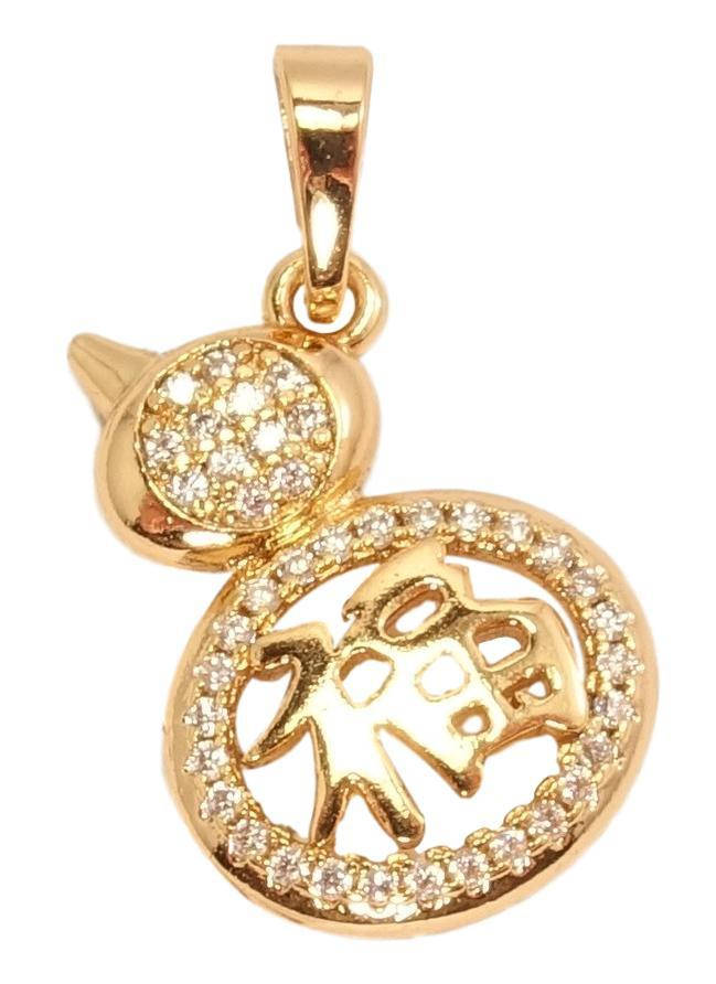 

Кулон Xuping Позолота 18 К "Кот с иероглифом и инкрустацией цирконием"