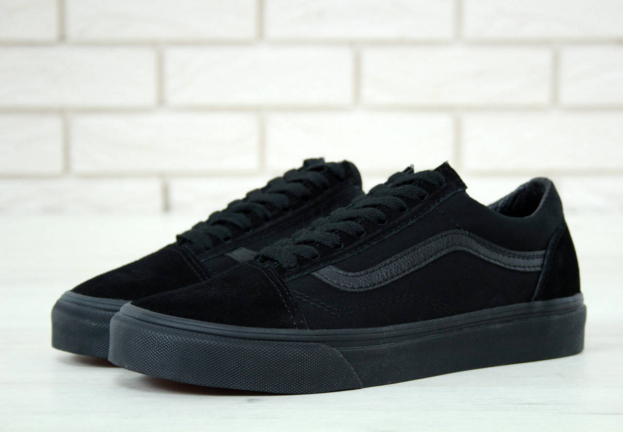 

Кеды унисекс Vans Old Skool Black "Полностью черные" р. 36 - 43, Черный