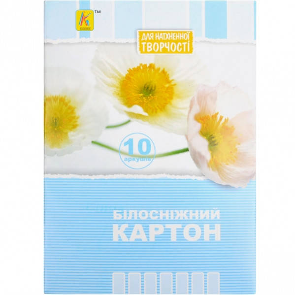 

Белый картон А-5 10 листов «Коленкор»