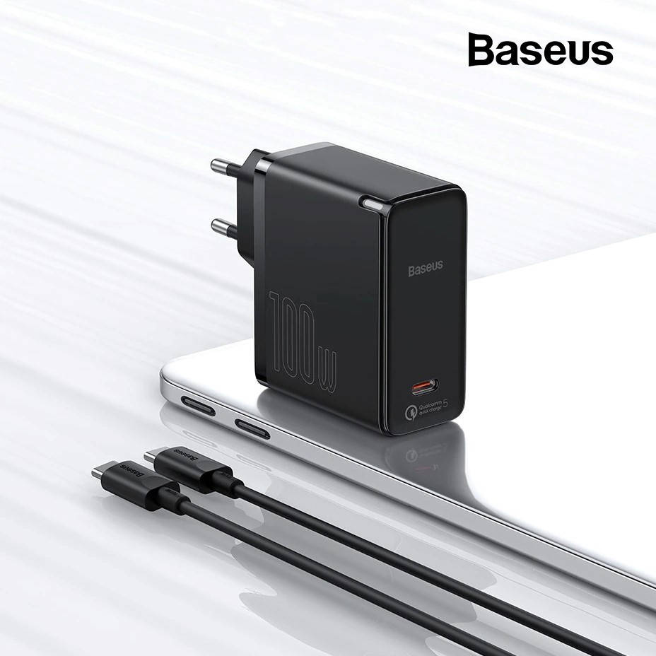 

СЗУ для быстрой зарядки Baseus GaN2 Fast Charger 100W QC5.0 PD3.0 + кабель Type-C 100W (1.5m) (черный)