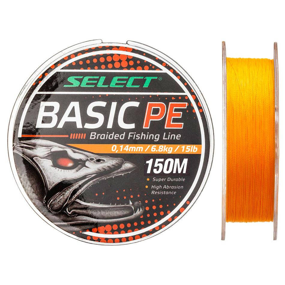 

Шнур Select Basic PE 150m (оранж.) 0.06mm 6lb/3kg, Оранжевый