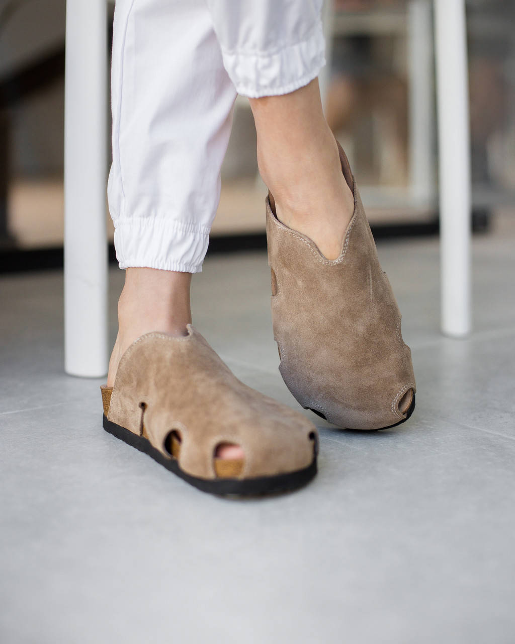 

Обувь медицинская сабо ортопедические замшевые песочные, Песочный