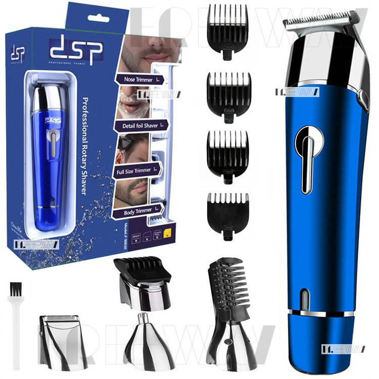 

Триммер стайлер для стрижки волос и бороды профессиональный аккумуляторный беспроводной 5в1 DSP Blue (F-90030)