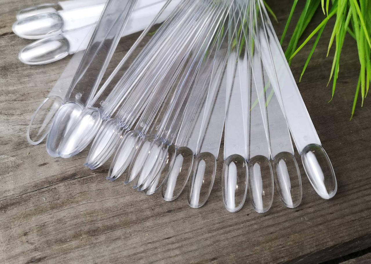 

Типсы на кольце прозрачные 50 шт овальные