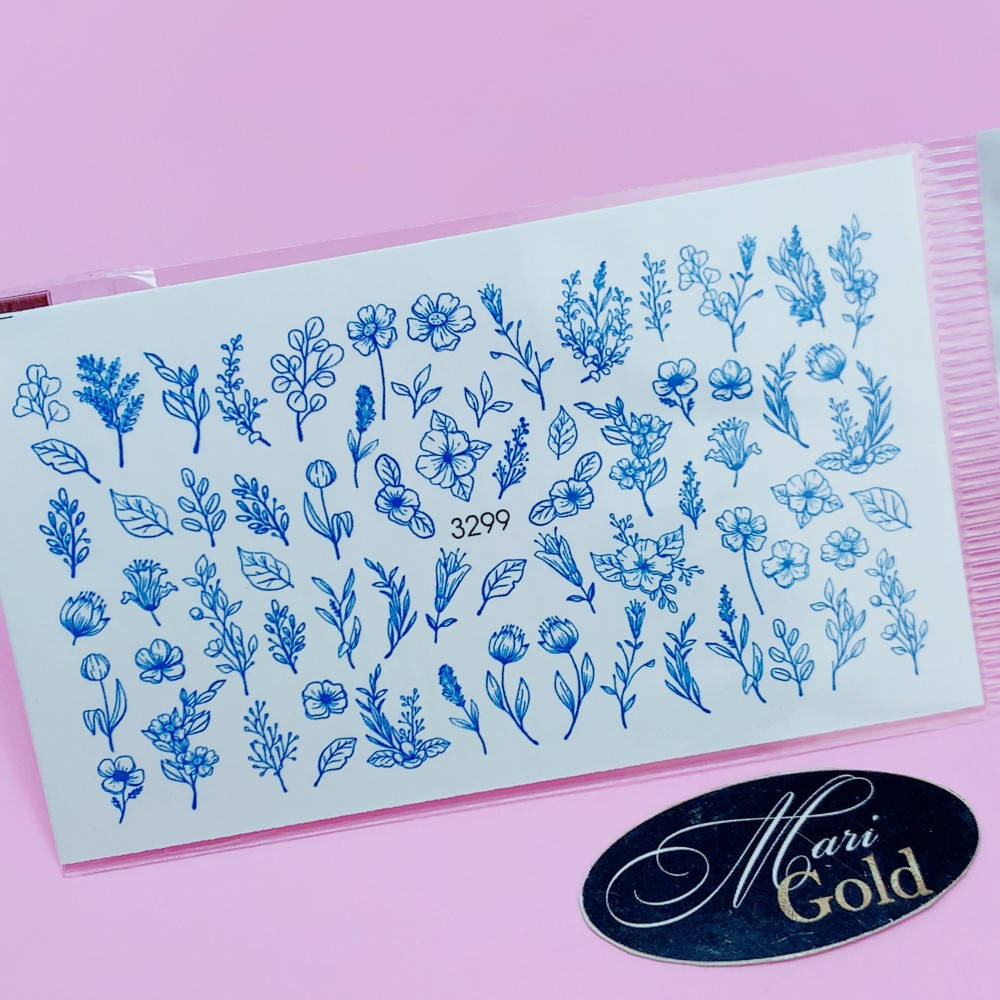 

Набор слайдеров для ногтей - Наклейки водные Слайдер-дизайн для ногтей полевые цветы, Разные цвета