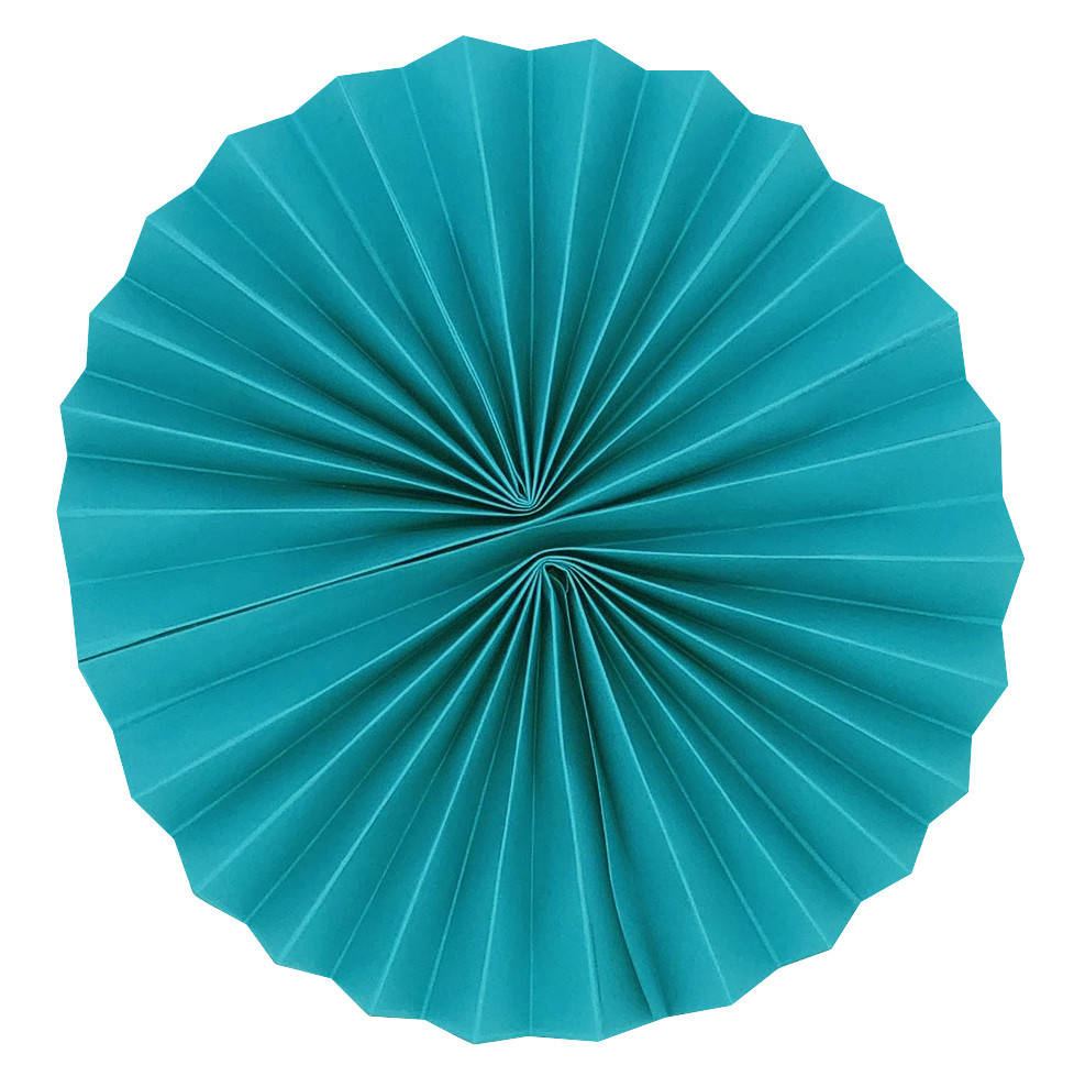 

Бумажный веер из картона 15 см бирюзовый