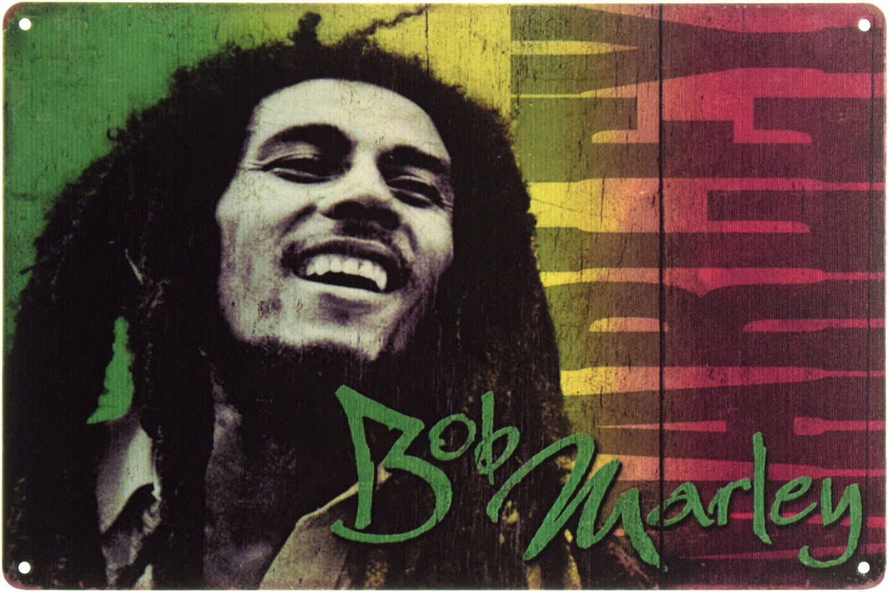 

Металлическая табличка "Боб Марли (Музыка Для Души) / Bob Marley " (ms-001966)