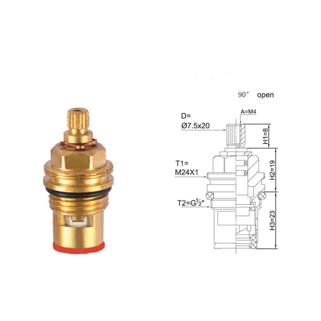 

Кран-букса MAYFAIR 1/2 керамика 20 шлицов 15.5мм