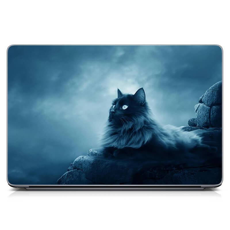 

Универсальная виниловая наклейка на ноутбук 15.6"-13.3" Black cat Матовая 380х250 мм, Синий