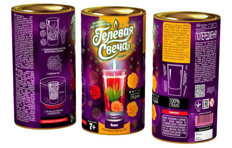 

Набор для творчества DankoToys DT GS-01-04 Гелевые свечки в тубе