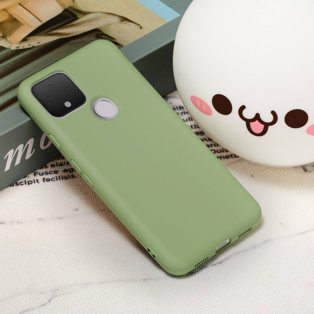 

Силиконовый чехол для Google Pixel 4A мятный c микрофиброй Soft touch