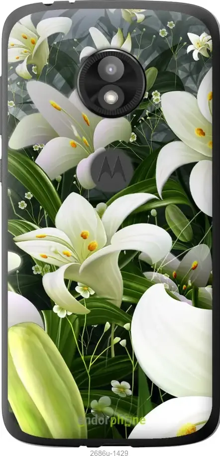 

Чехол на Motorola Moto E5 Play Белые лилии "2686u-1429-18101"