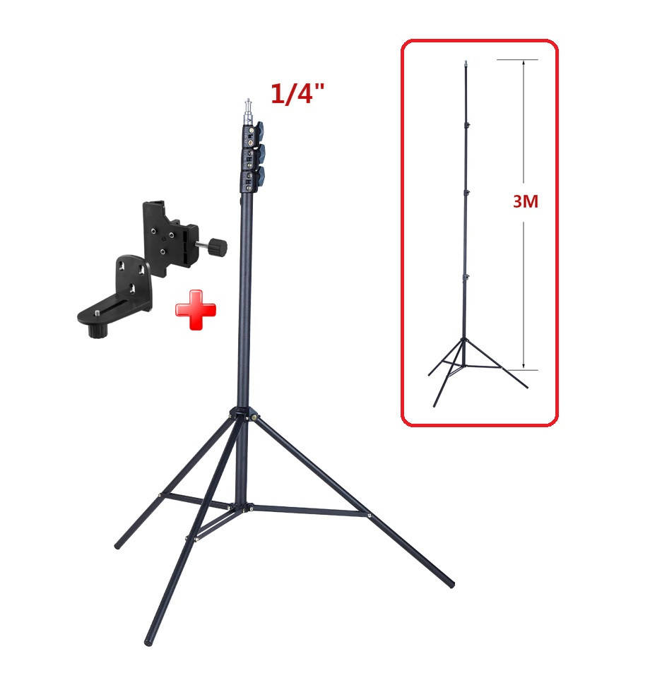 

Штатив тринога Firecore 3метра для лазерного уровня+кронштейн 1/4"