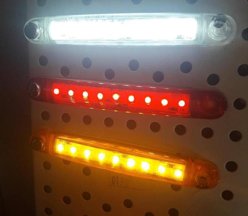 

Габаритные огни для грузовиков Полоска 10 диодов желтые12- 24V, Фонарь габаритный прицепа, габариты