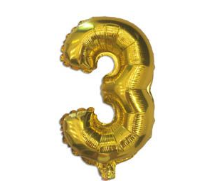 

Фольгированная цифра "3", ЗОЛОТО - 35 см (14 дюймов)