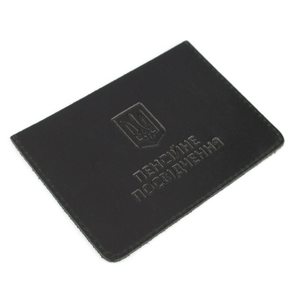 

Обложка на пенсионное удостоверение кожаная черная, Черный