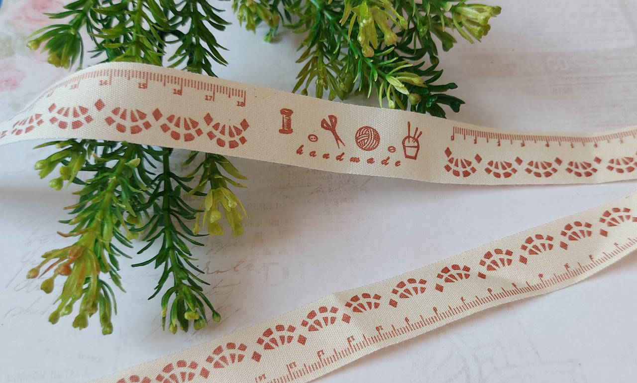 

Лента х/б с узором, handmade линейка. Ш - 2см