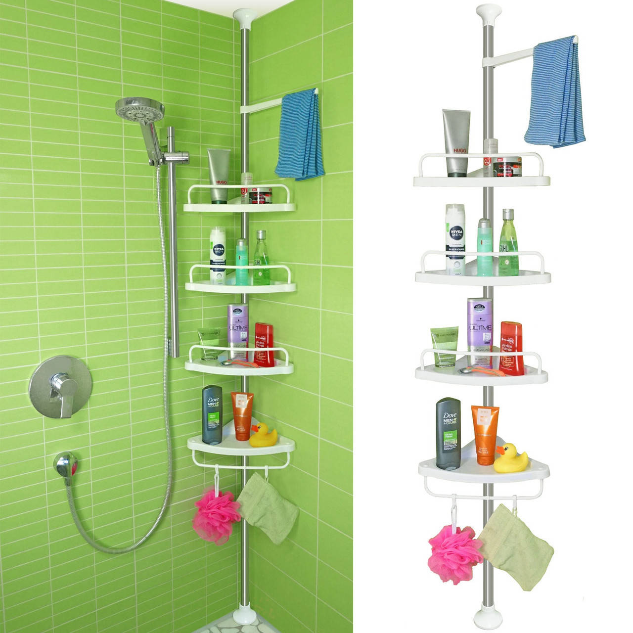 

Угловая полка для ванной 229х33см Multi Corner Shelf GY-188 White / полка в ванную