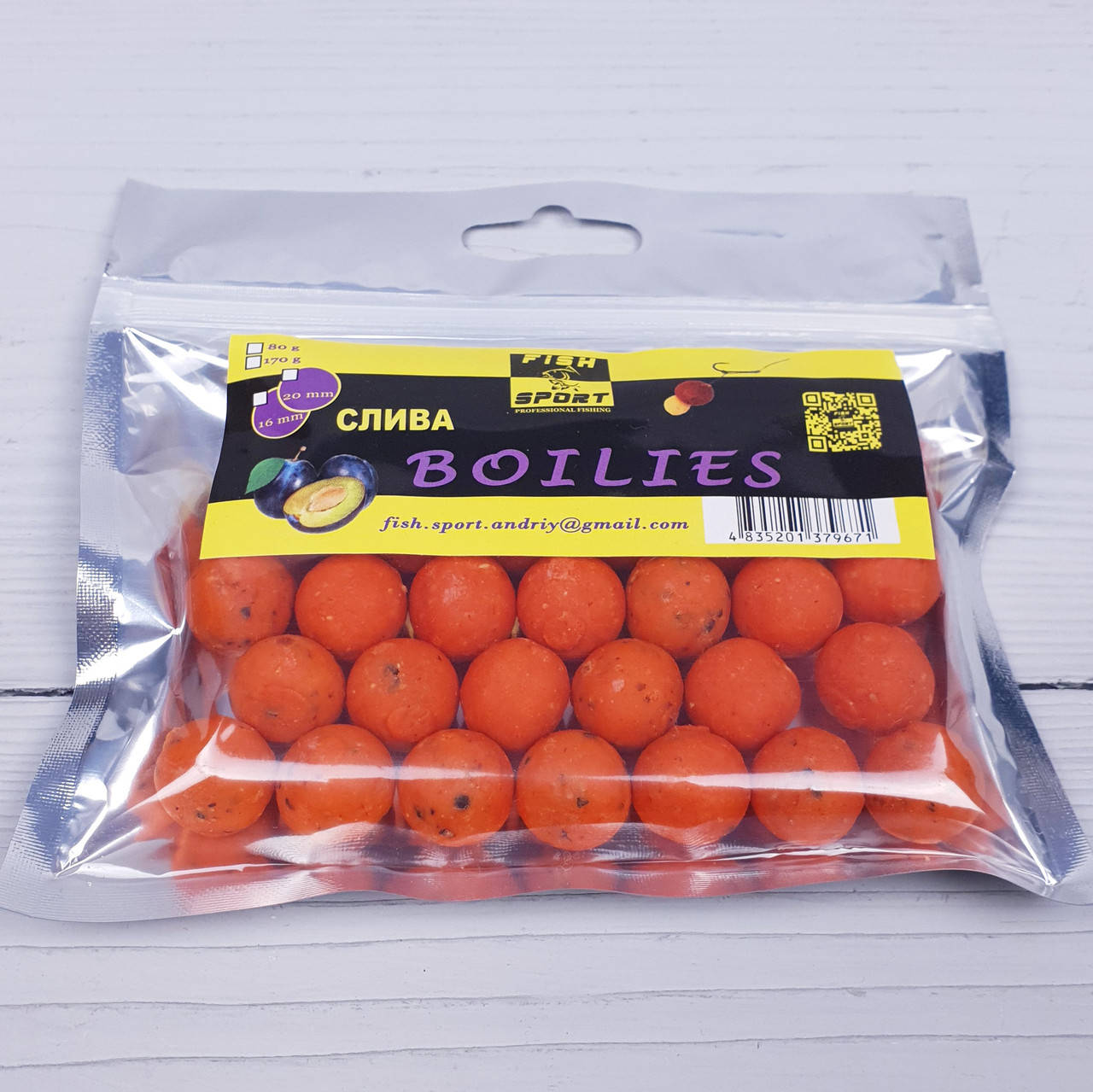 

Бойлы пылящие 16мм Fish Sport (Слива) 80г