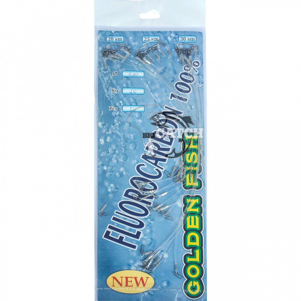 

Набор поводков флюорокарбоновых Golden Fish, Ø0.50, 24шт, 20/25/30см