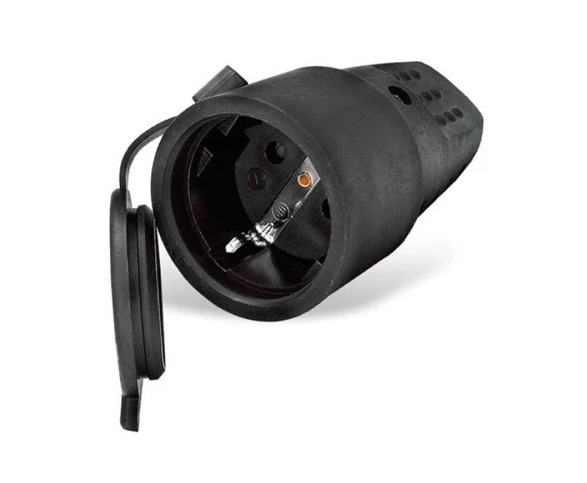 

Розетка с защитной крышкой з/к переносная RUBBER IP44 TNSy