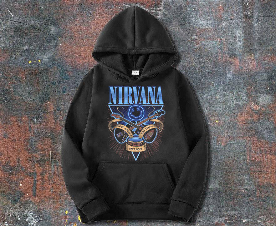 

Худи Nirvana толстовка черная с принтом, Черный