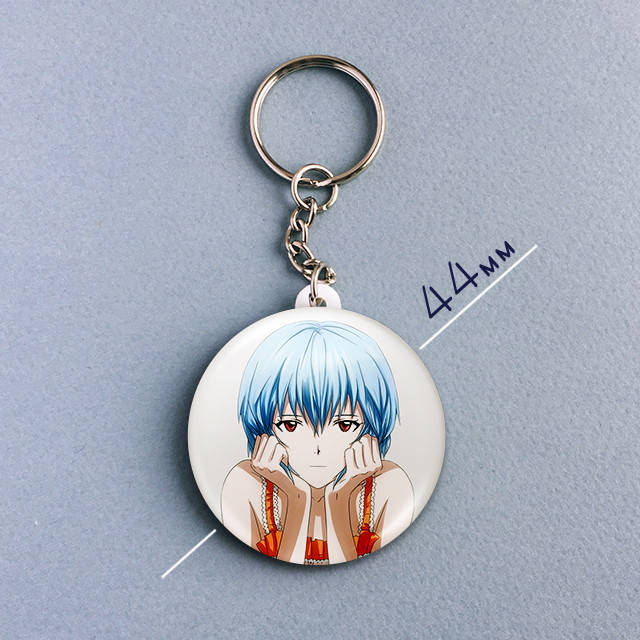 

"Рей Аянами (Евангелион / Evangelion)" брелок круглый Ø44 мм, Разные цвета