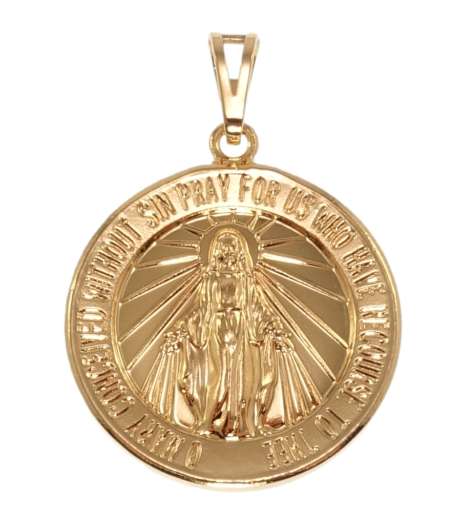 

Кулон Xuping Позолота 18K "Ладанка Дева Мария Молится о Нас" для цепочки до 7мм