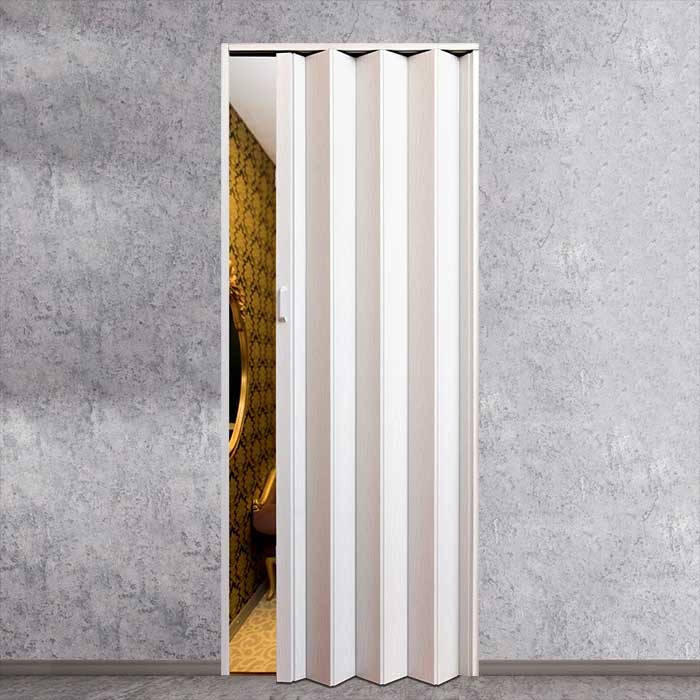 

Двери гармошка Vinci Decor Арктический белый межкомнатные глухие